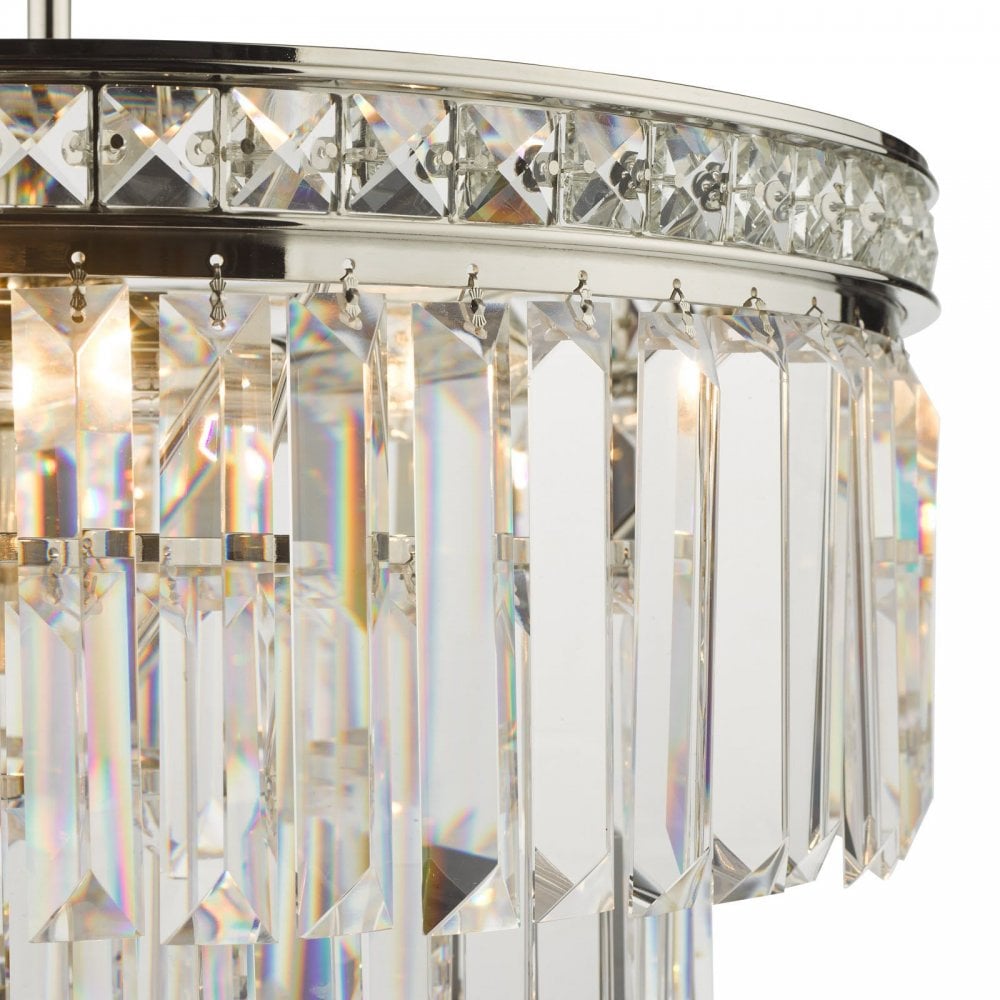 Vyana 4 Light Pendant in Polished Nickel & Crystal