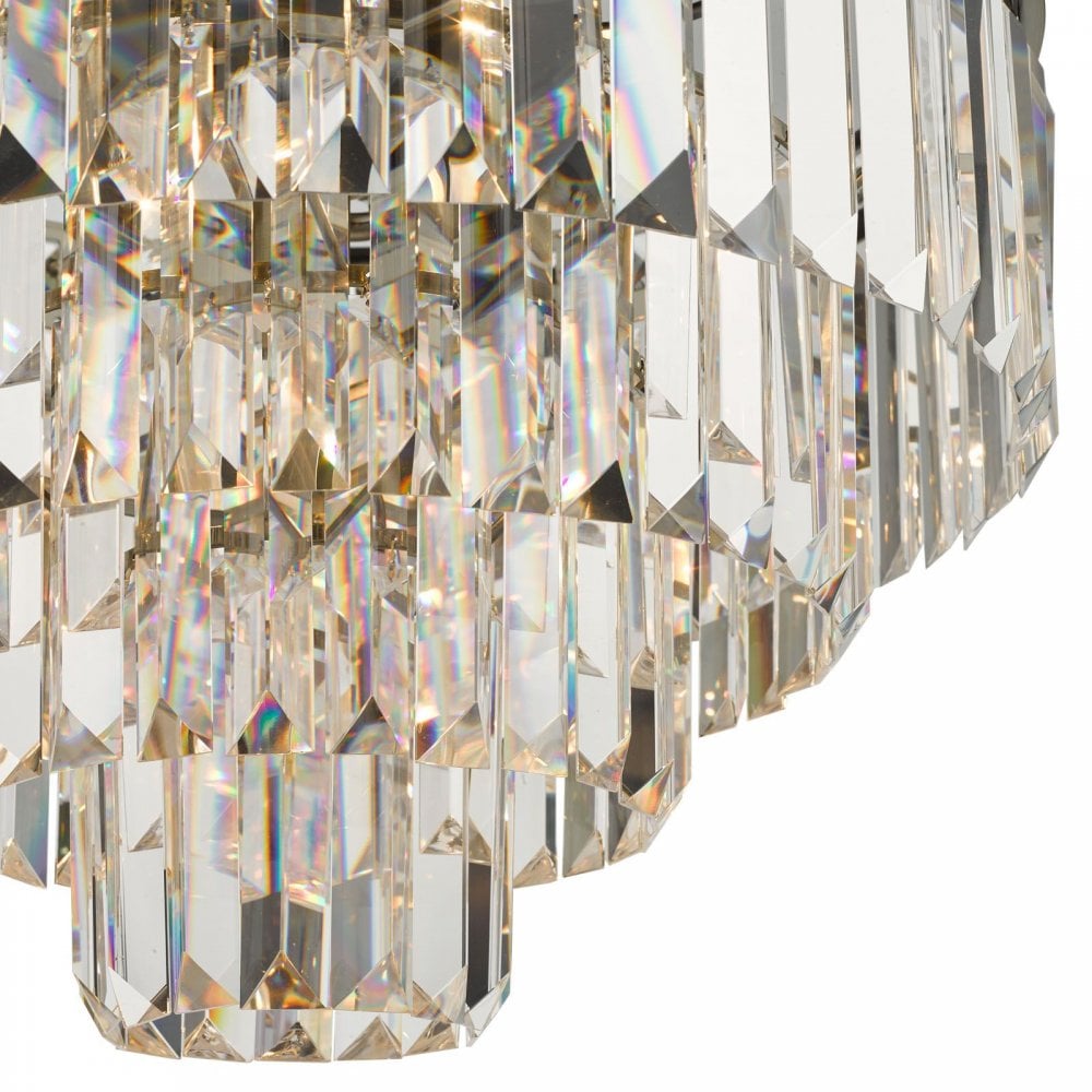 Vyana 4 Light Pendant in Antique Brass & Crystal