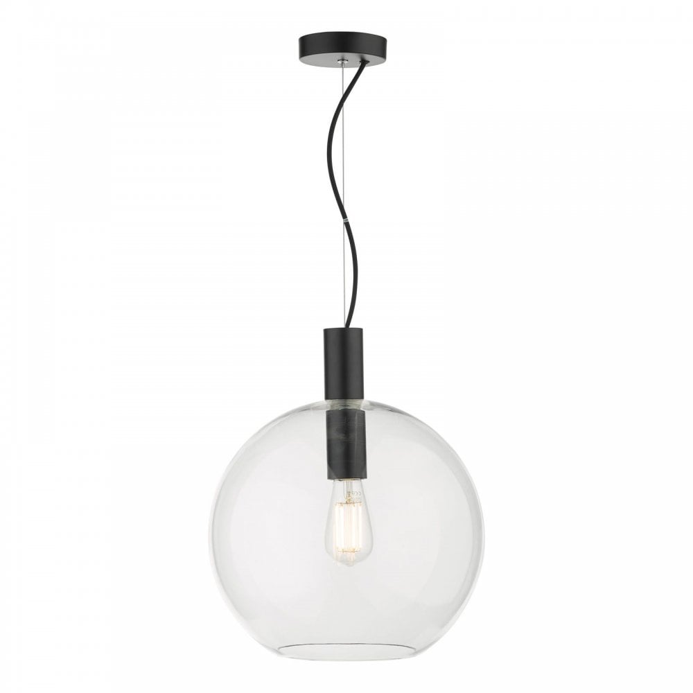 Zula Glass Pendant with Black Finish