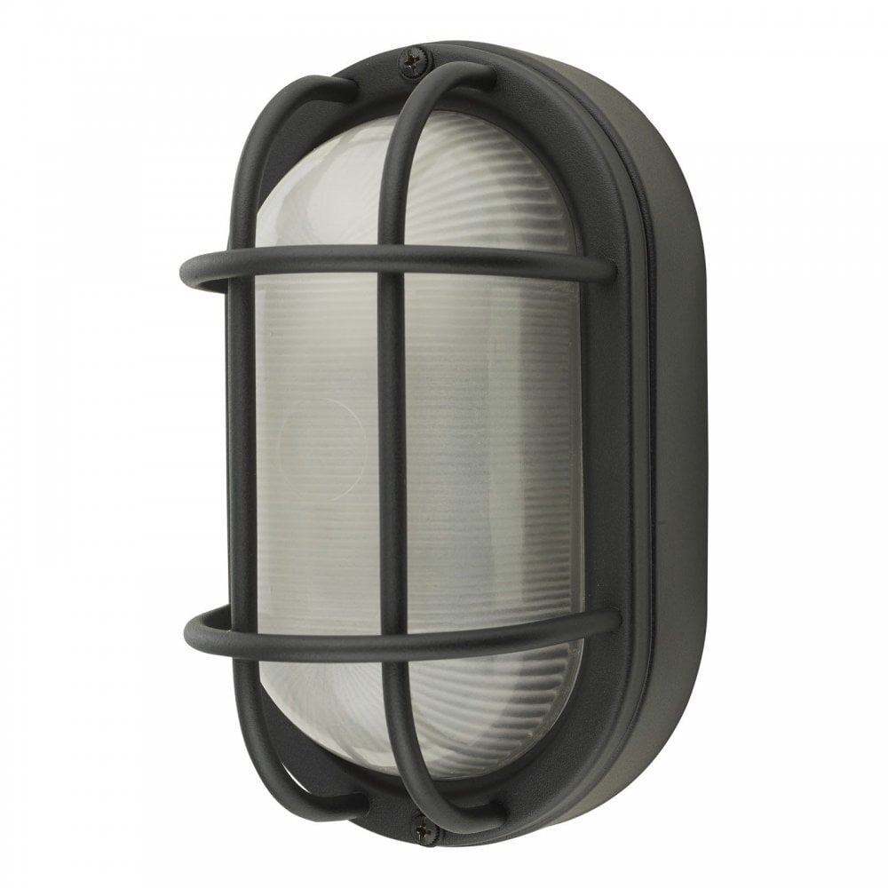 Salcombe Black Oval Outdoor Wall Light IP44
