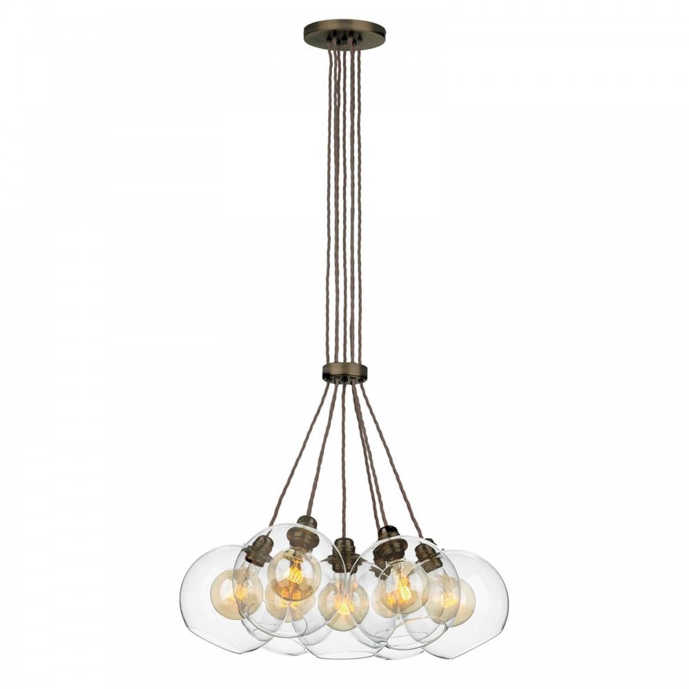 Apollo 7 Light Pendant Butter Brass with Clear Glass