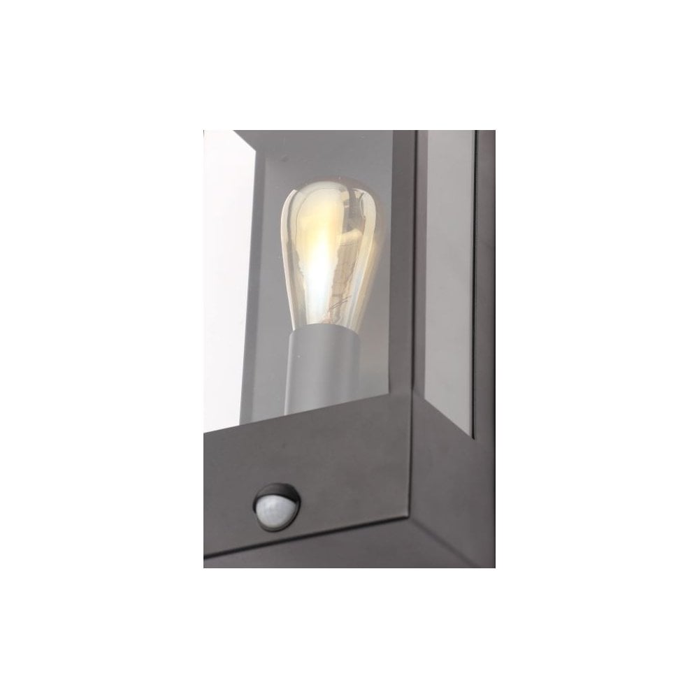 Minerva PIR Outdoor Lantern in Black