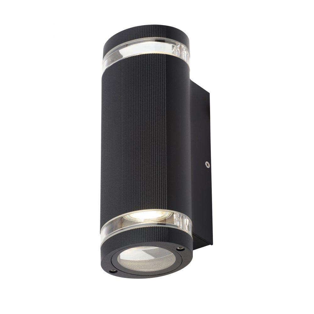 Helix Black Up and Down Wall Light IP44
