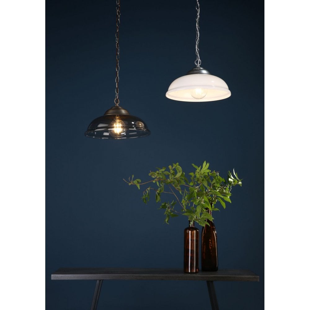 Webster Pendant Smoked Glass Chrome