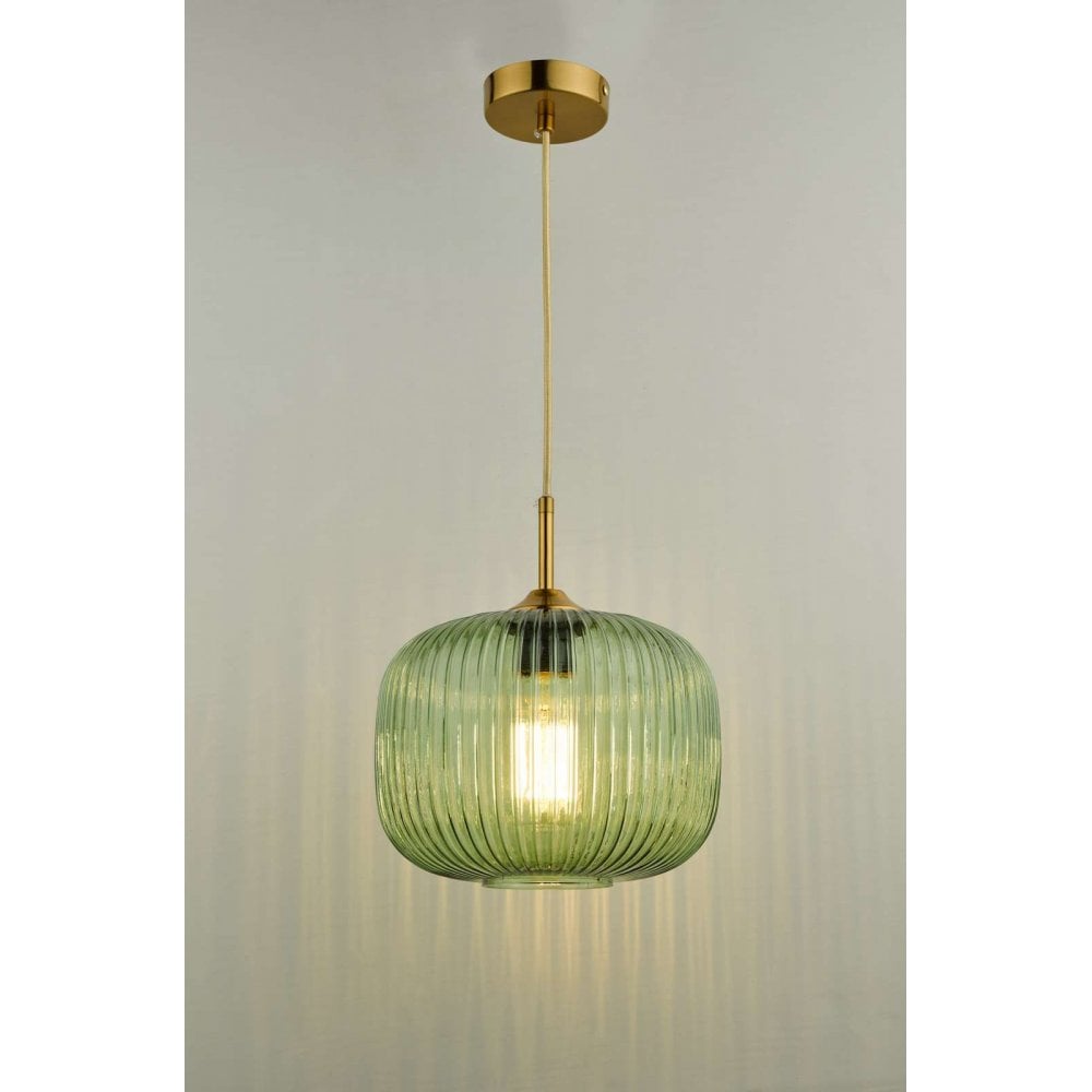 Demarius Bronze Pendant with Green Glass
