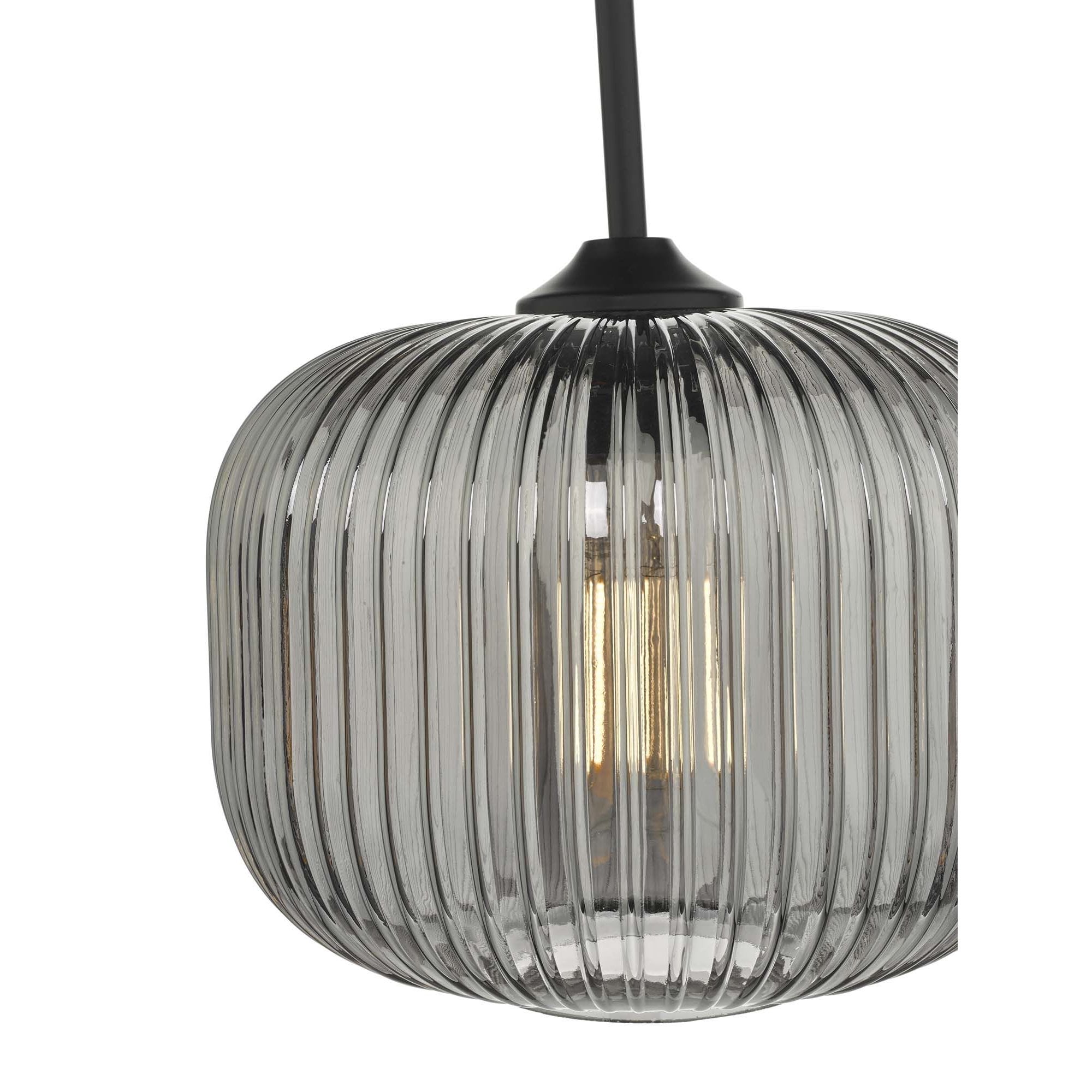 Demarius Black Pendant with Smoked Glass