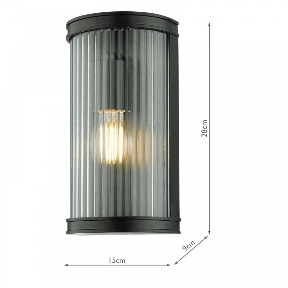 Anund Bathroom Wall Light in Matt Black IP44