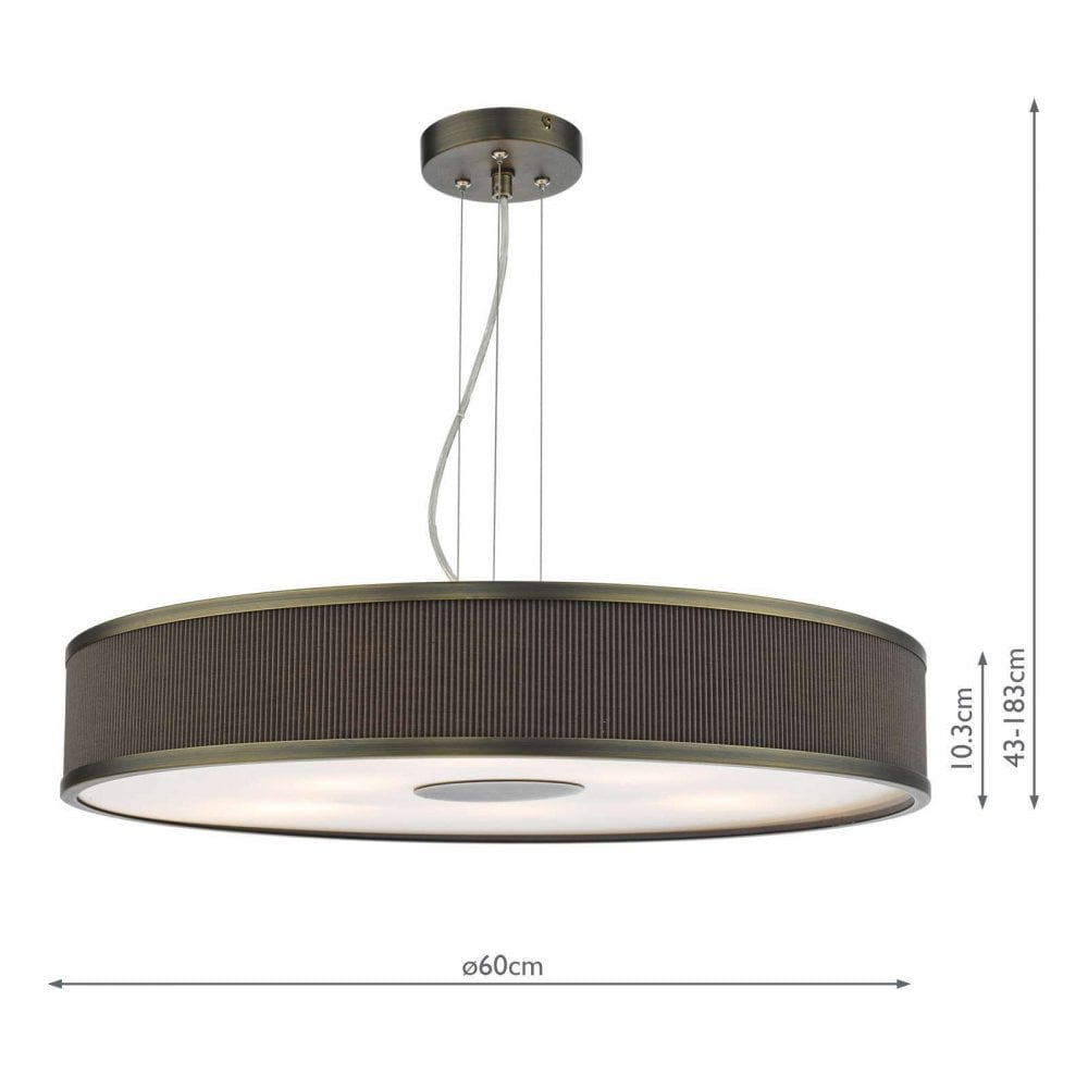 Alvaro 6 Light Pendant in Antique Bronze C/W Mushroom Detail