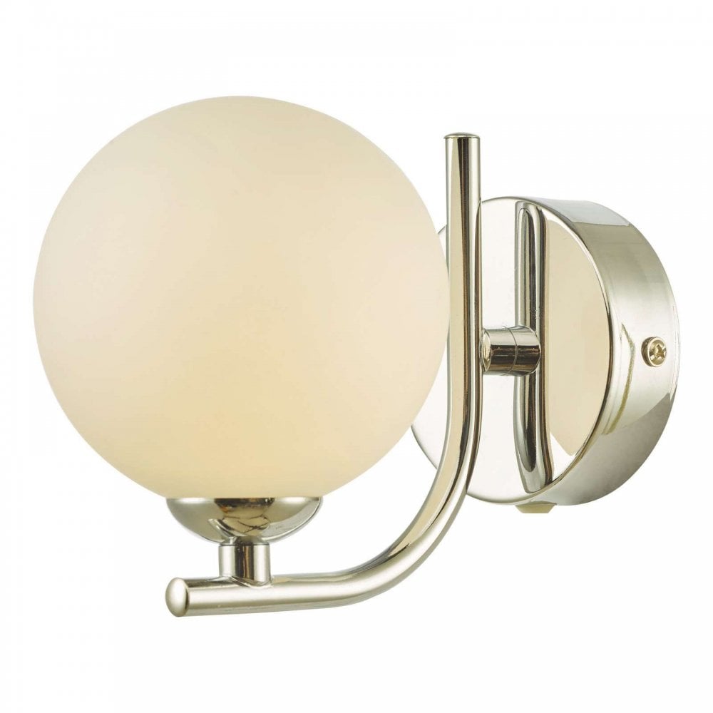 Cradle Polished Chrome Wall Light with Opal Glass