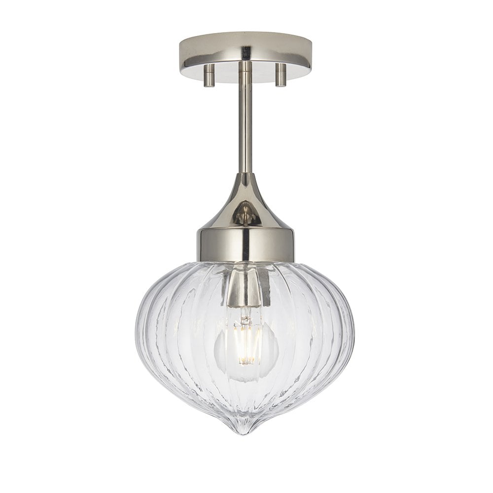 Cheston Flush Clear Ribbed Glass Shade