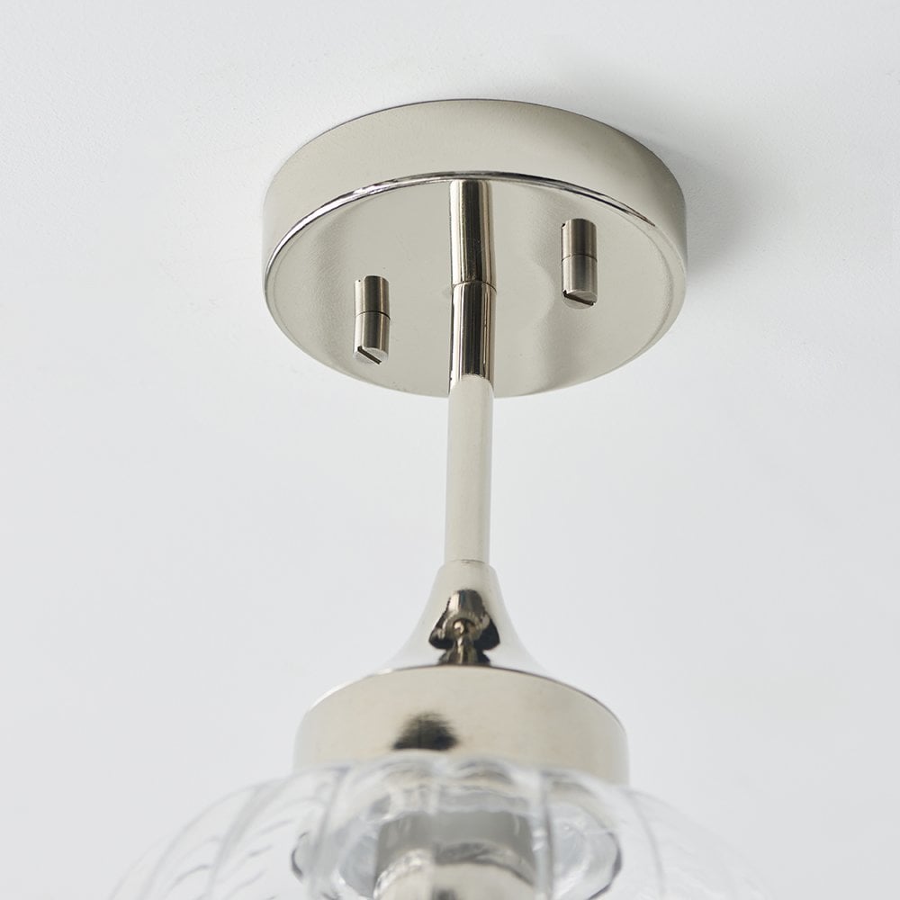 Cheston Flush Clear Ribbed Glass Shade