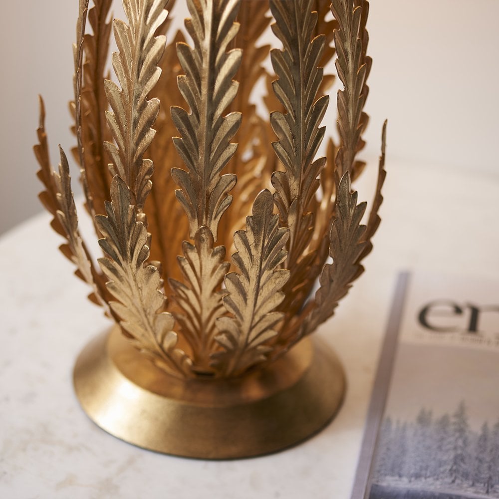 Delphine Floral Table Lamp in Gold