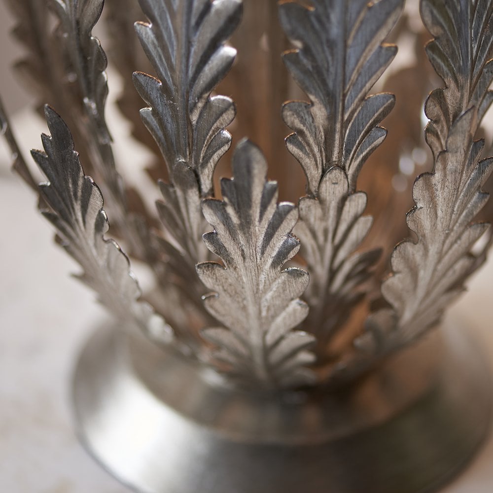 Delphine Floral Table Lamp in Silver