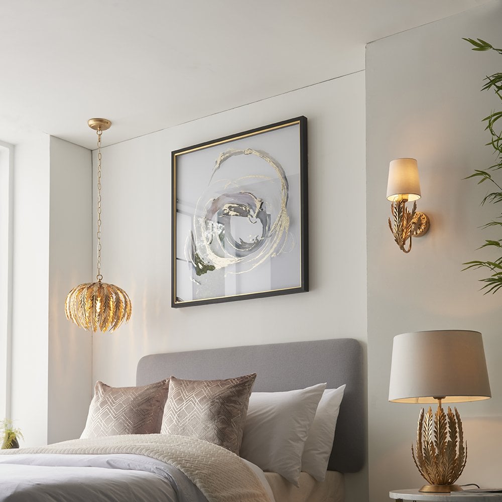 Delphine Floral Wall Lamp in Gold