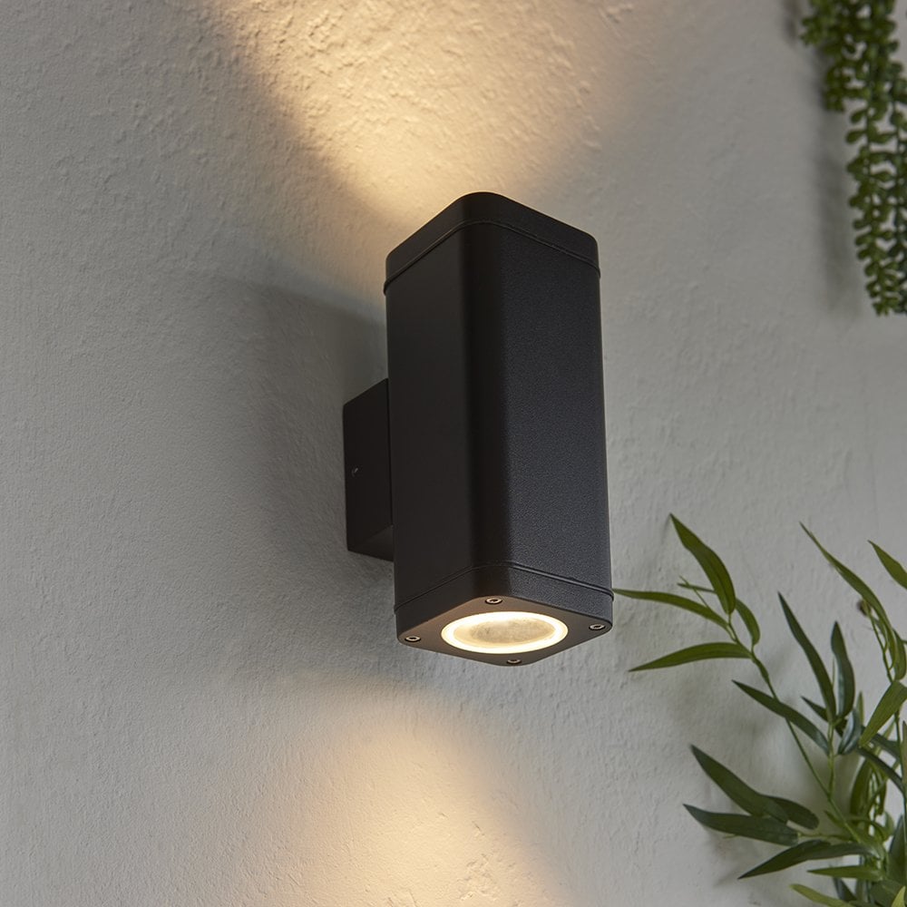 Milton 2Lt LED Wall Light in Black