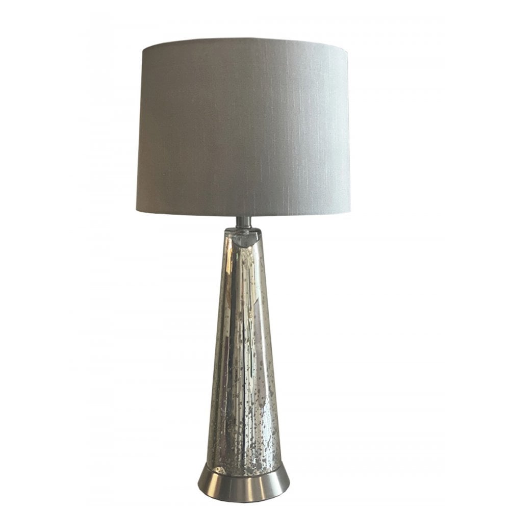 Ember Mercury Effect Glass Table Lamp With Shade