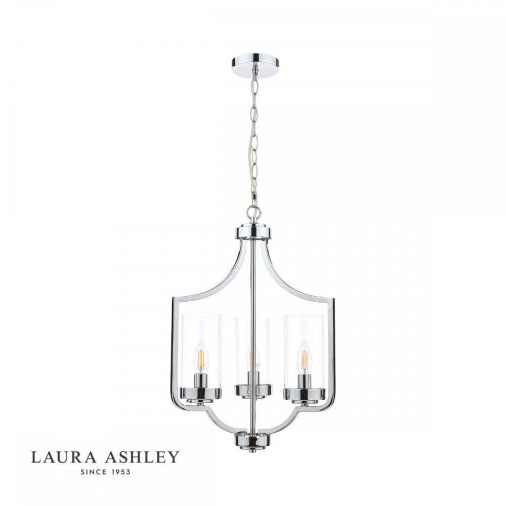 Laura Ashley Joseph 3 Light Polished Chrome