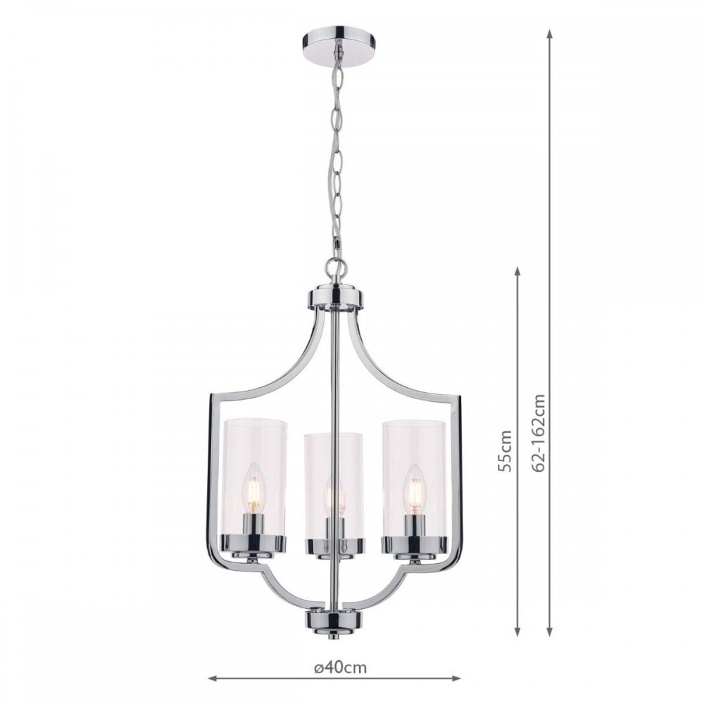 Laura Ashley Joseph 3 Light Polished Chrome