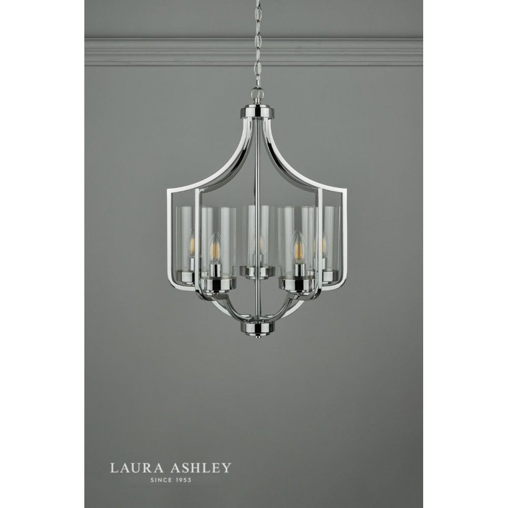 Laura Ashley Joseph 5 Light Polished Chrome