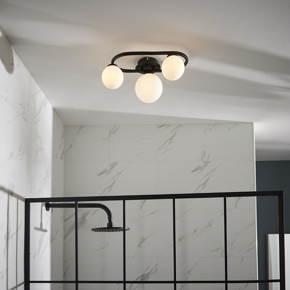 Pulsa 3 light Semi Flush in Black