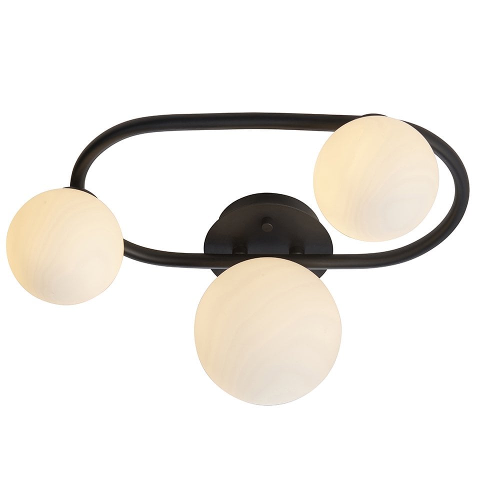 Pulsa 3 light Semi Flush in Black
