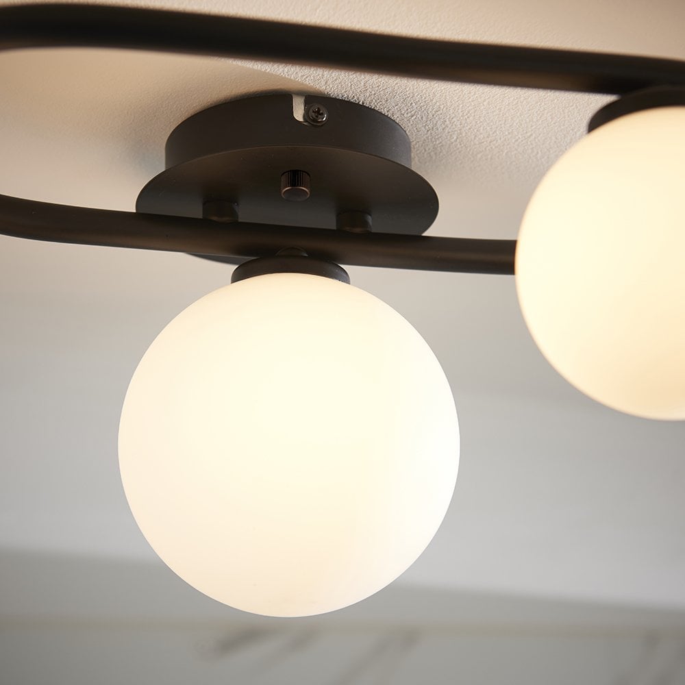 Pulsa 3 light Semi Flush in Black