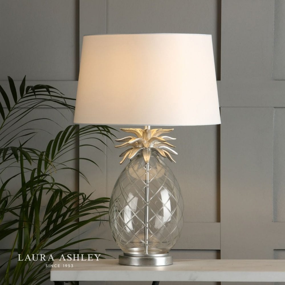 Pineapple Clear Glass Table Lamp C/W Shade