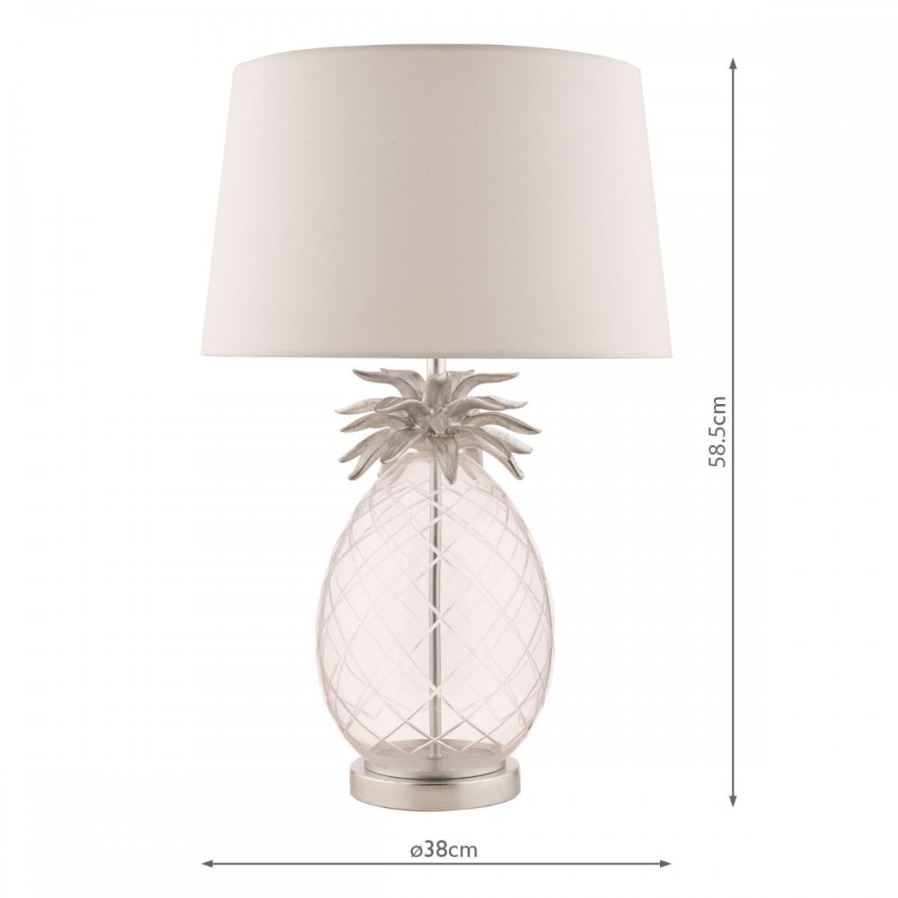 Pineapple Clear Glass Table Lamp C/W Shade