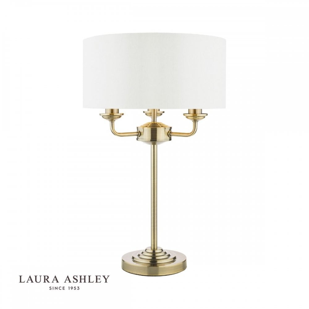 Sorrento Antique Brass Table Lamp C/W Ivory Shade