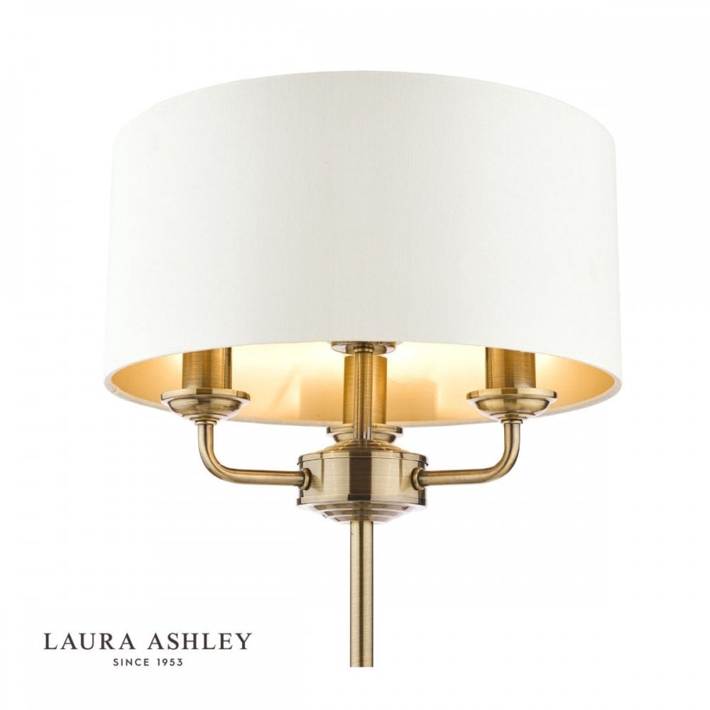 Sorrento Antique Brass Table Lamp C/W Ivory Shade