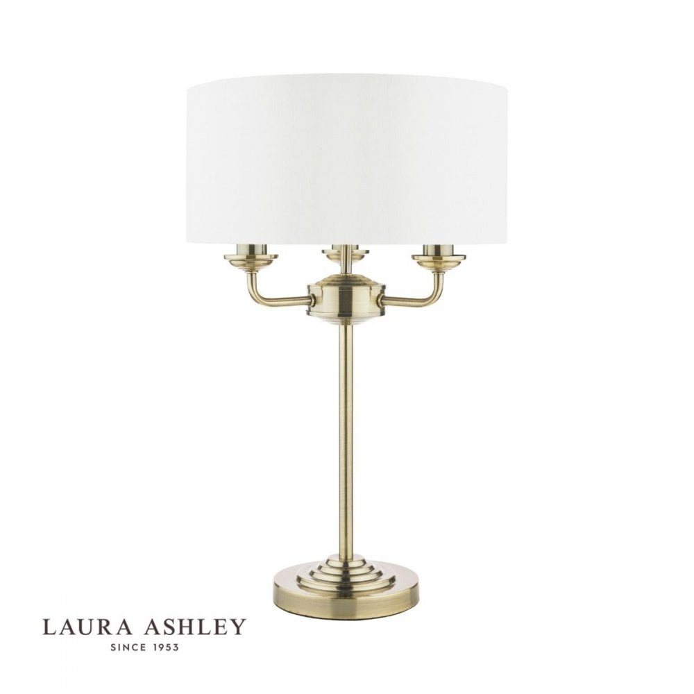 Sorrento Antique Brass Table Lamp C/W Ivory Shade