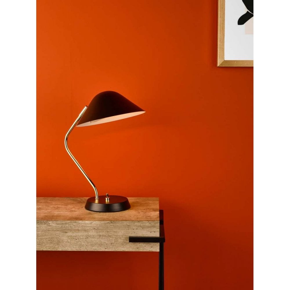 Erna Black & Polished Brass Table Lamp