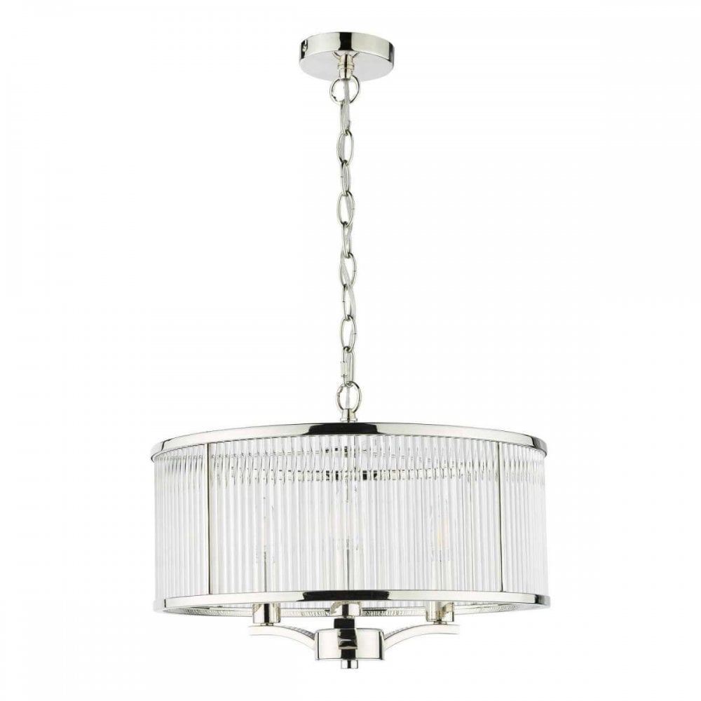 Eveyln 3 Light Polished Nickel Pendant