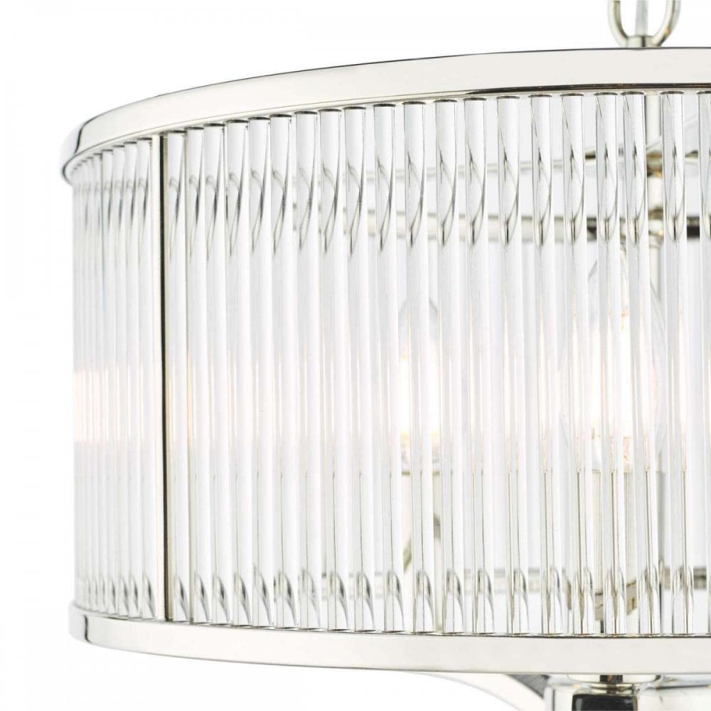 Eveyln 3 Light Polished Nickel Pendant
