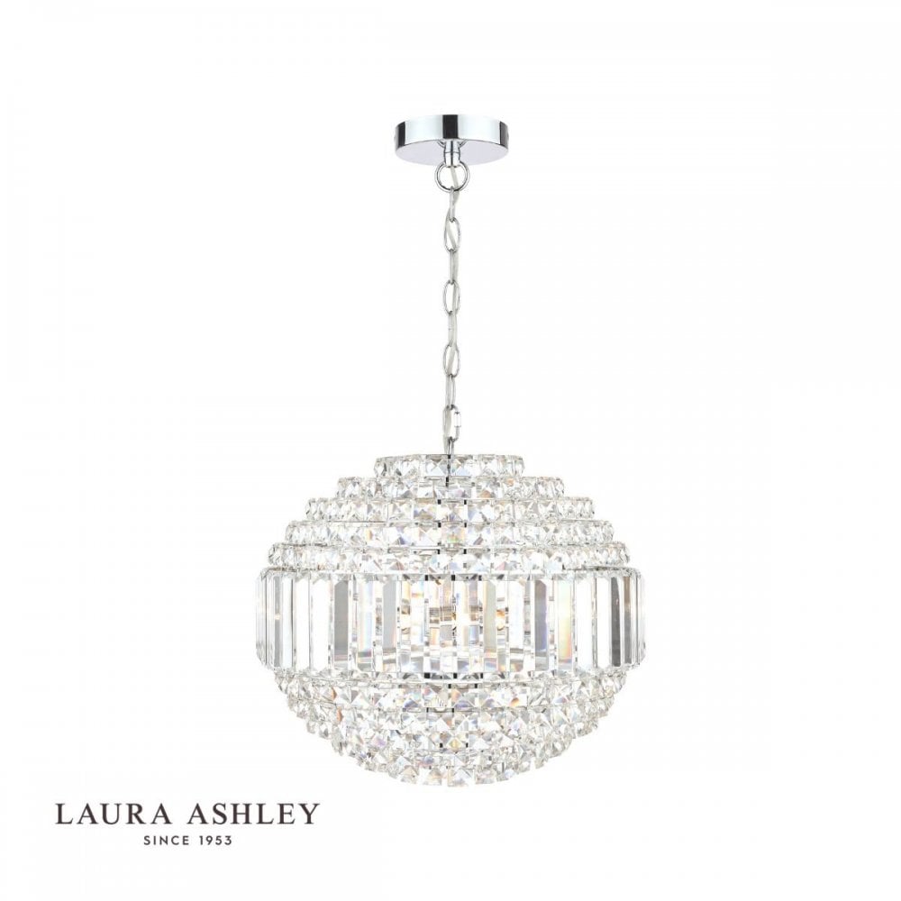 Vienna 5 Light Crystal Chandelier in Polished Chrome