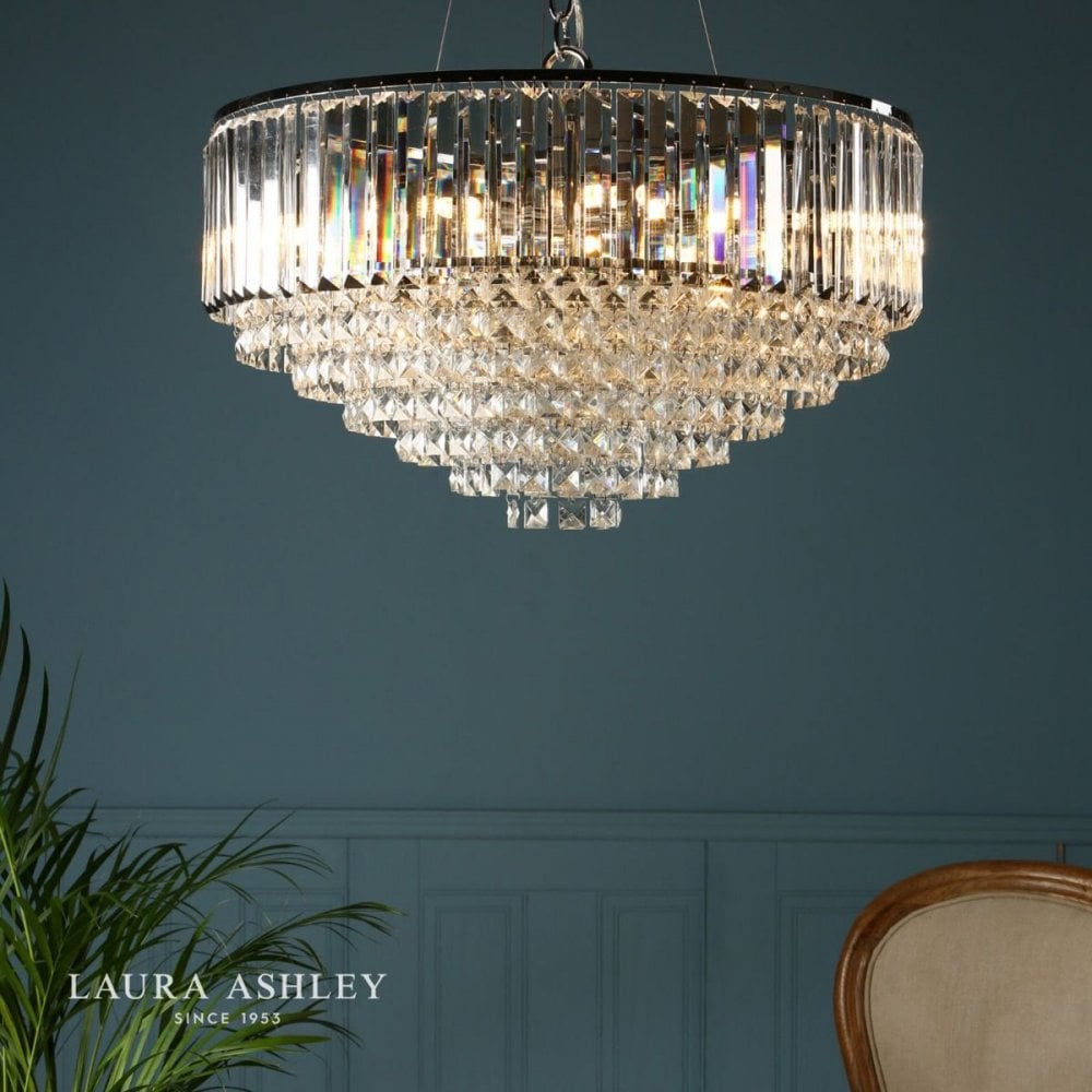 Vienna 9 Light Crystal Chandelier in Polished Chrome