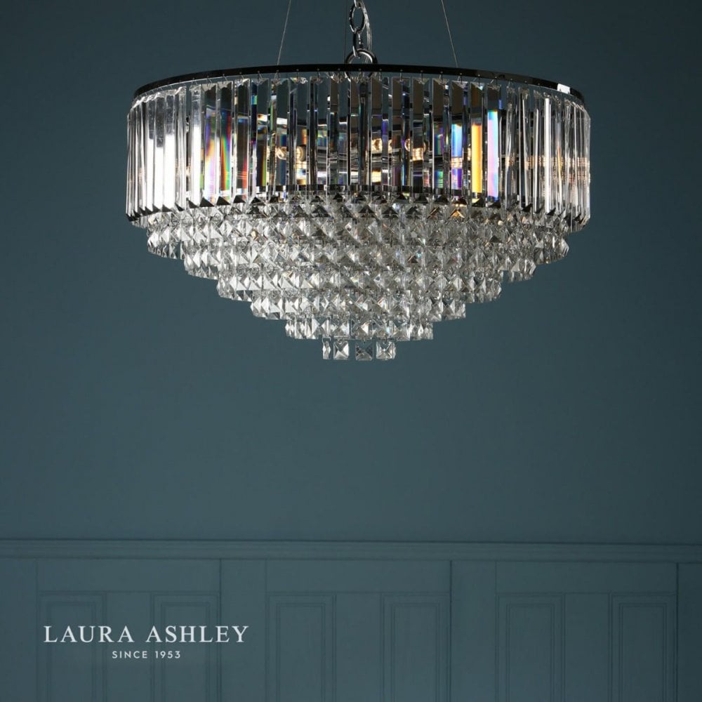 Vienna 9 Light Crystal Chandelier in Polished Chrome