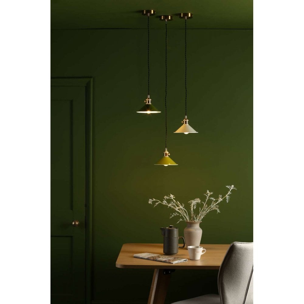 Hadano Natural Brass Pendant C/W Cashmere Shade