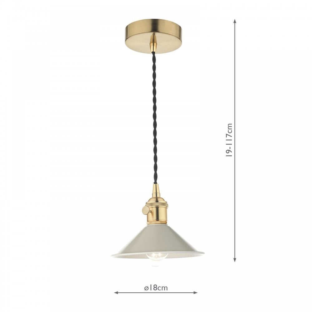 Hadano Natural Brass Pendant C/W Cashmere Shade