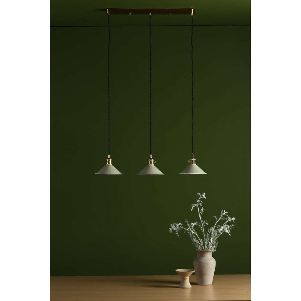 Hadano 3 Light Bar Natural Brass Fitting C/W Cashmere Shade
