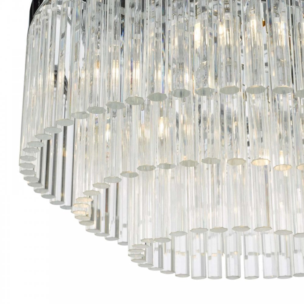 Logan 5 Light Polished Chrome Flush Fiting with Clear Glass