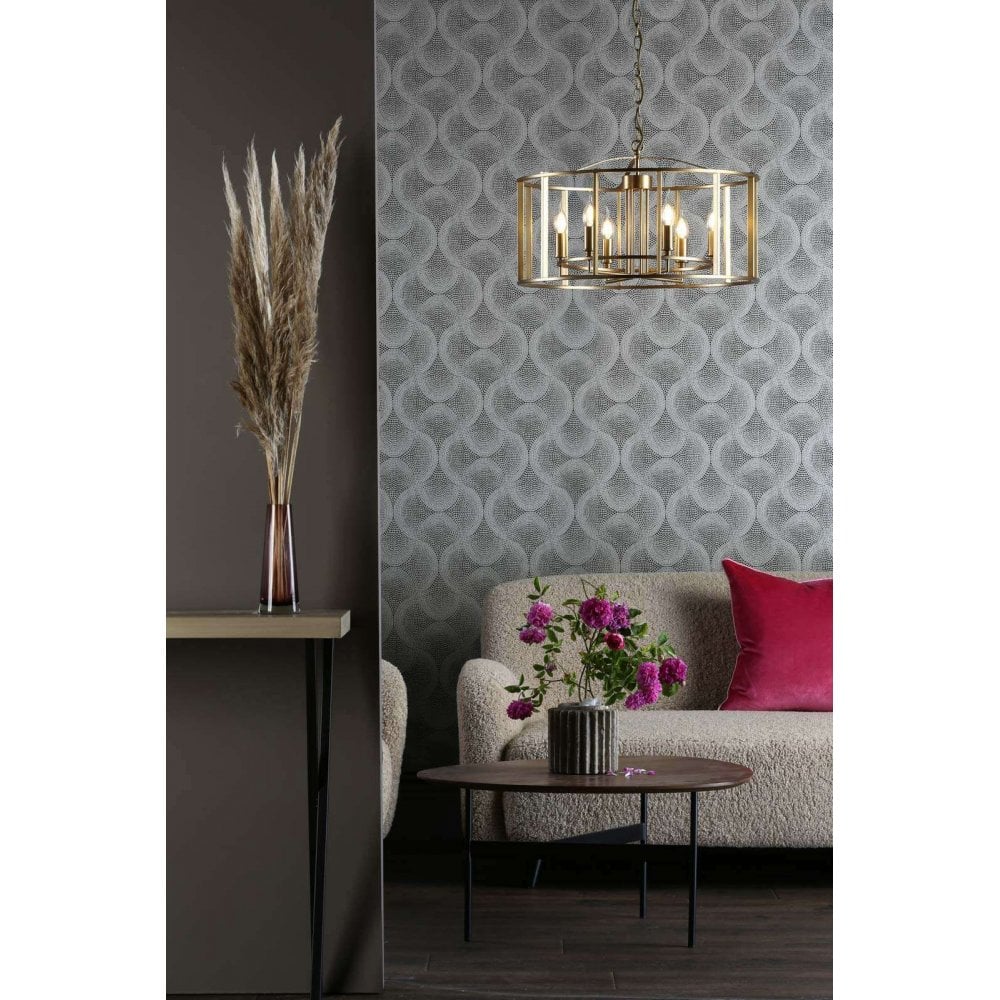 Myka 6 Light Pendant in Brushed Bronze Finish