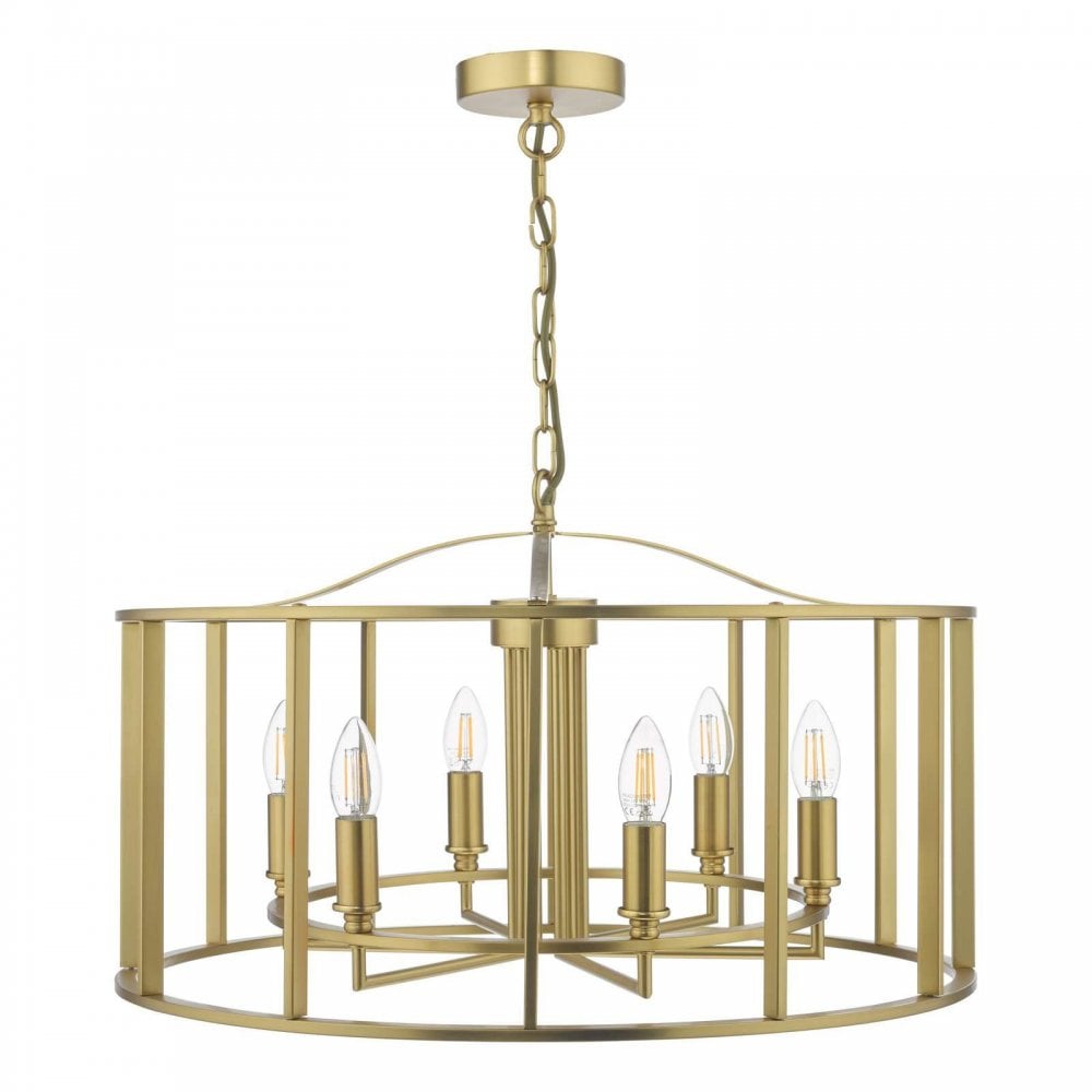 Myka 6 Light Pendant in Brushed Bronze Finish