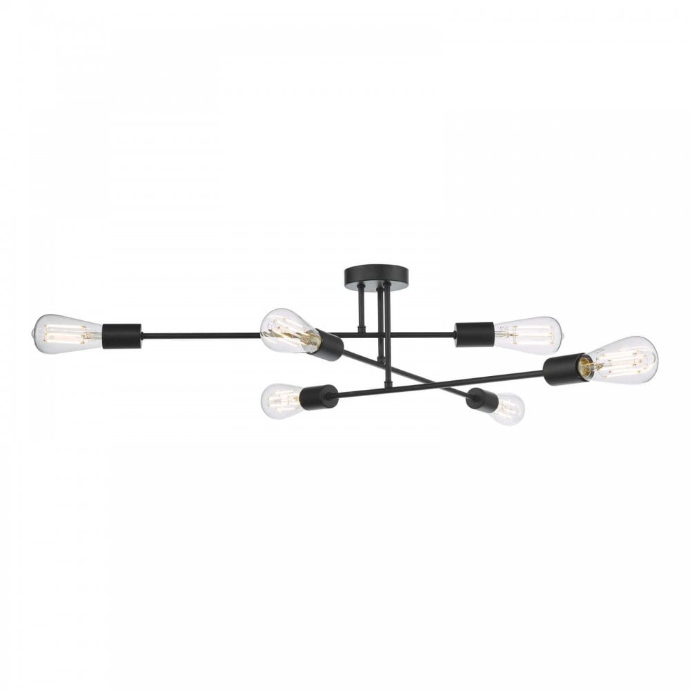 Neve 6 Light Flush Fitting in Matt Black