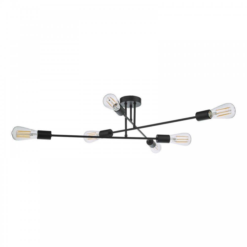 Neve 6 Light Flush Fitting in Matt Black