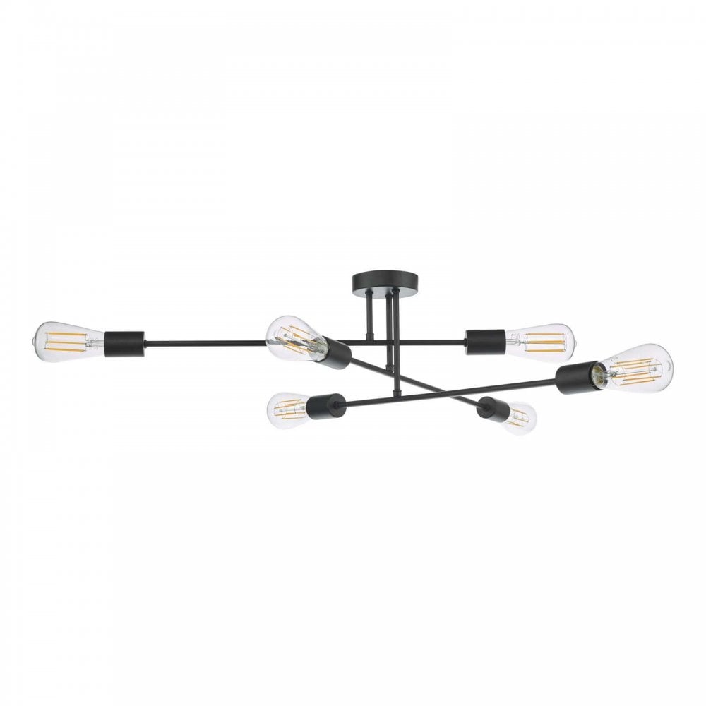 Neve 6 Light Flush Fitting in Matt Black
