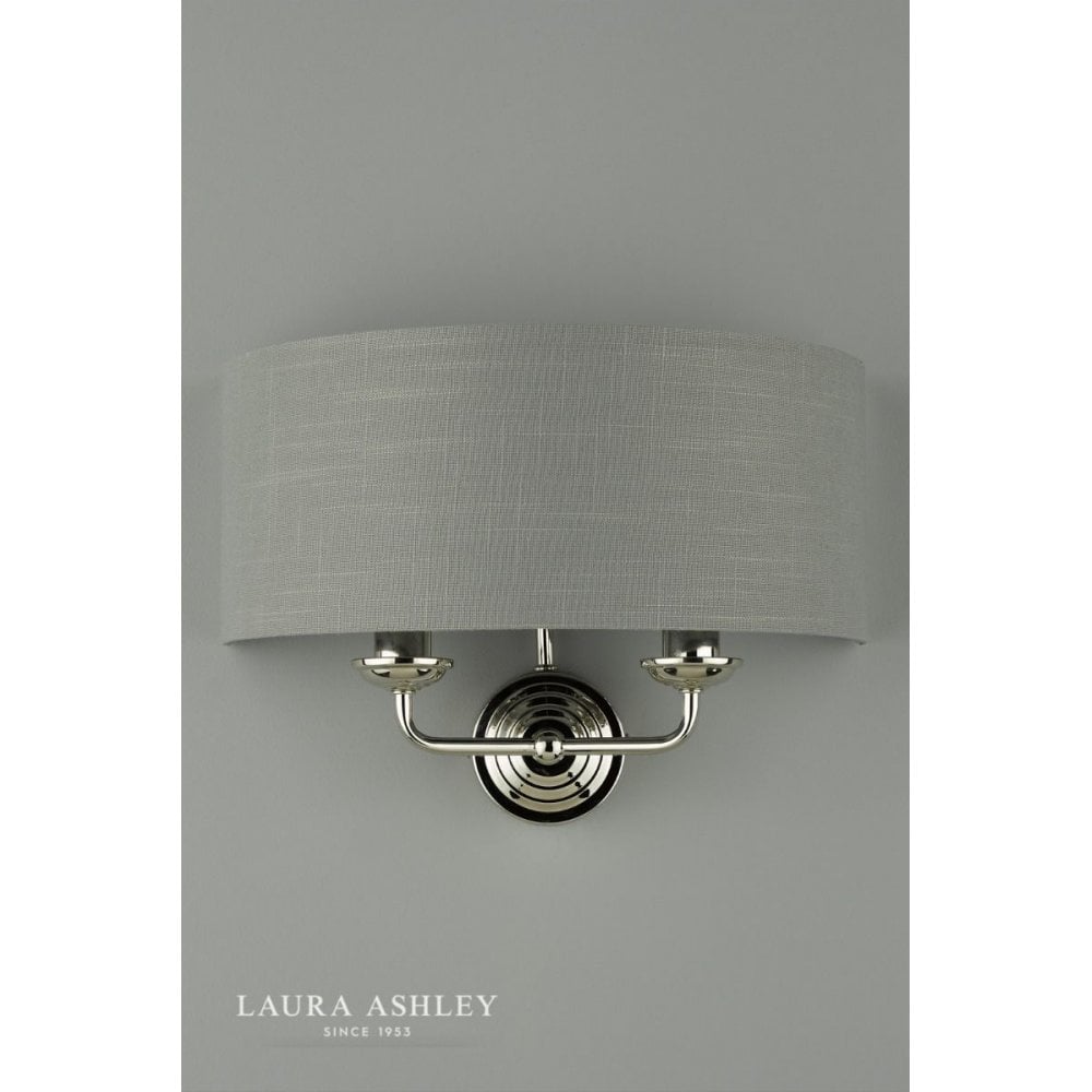 Sorrento Double Wall Light in Polished Nickel C/W Charcoal Shade
