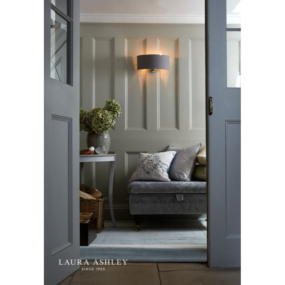 Sorrento Double Wall Light in Polished Nickel C/W Charcoal Shade