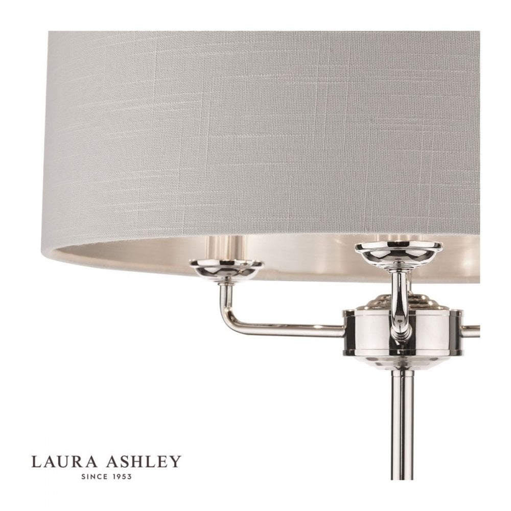 Sorrento Floor Lamp in Polished Nickel C/W Silver Shade
