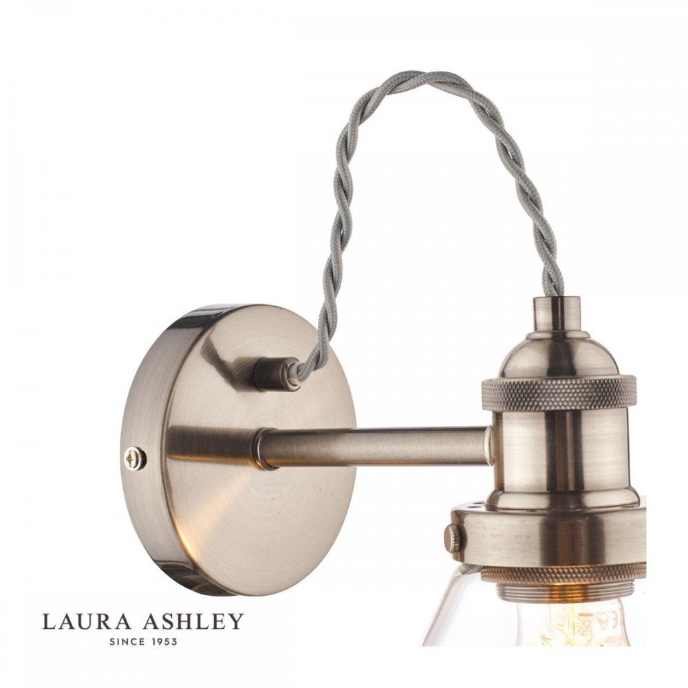 Isaac Wall Light in Brushed Chrome with Glass Shade